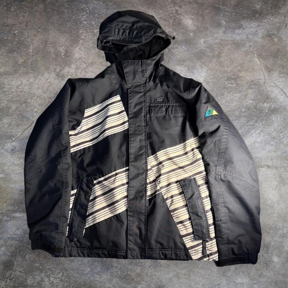 O'Neill Freedom Series Snowboarding Jacket Black White Striped Women's Size 164